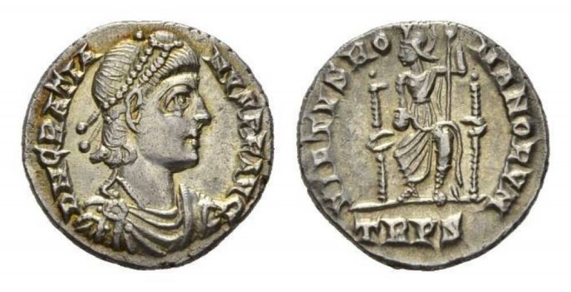 Gratian 367-383 Siliqua Treveri circa 378-383, AR 17mm, 2.28 g. D N GRATIANVS P ...