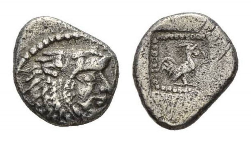 Thrace, Dikaia Hemidrachm circa 480 - 450, AR 12mm., 1.57g. Bearded head of Hera...