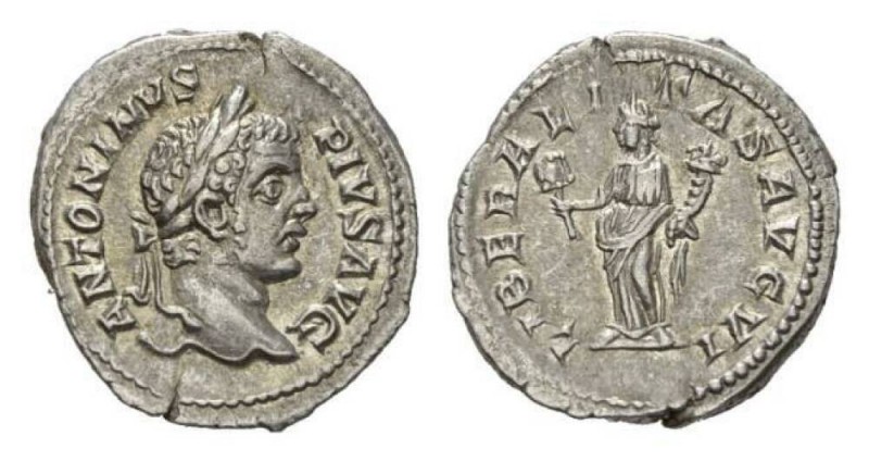 Caracalla, 198-217 Denarius, circa 206 - 210, AR 19.5mm., 3.24g. ANTONINVS PIVS ...