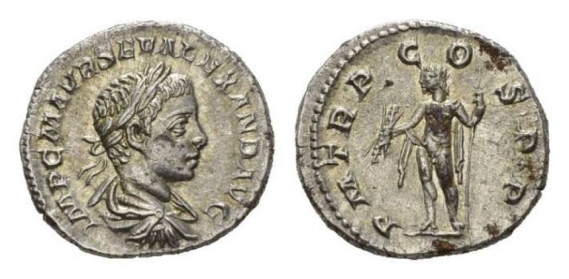 Severus Alexander, 222-235 Denarius, circa 222, AR 19mm., 3.19g. IMP C M AVR SEV...