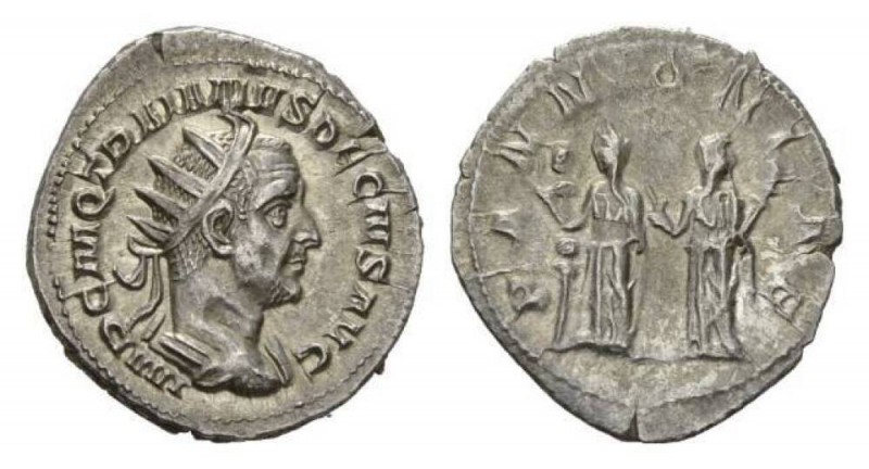 Trajan Decius, 249-251 Antoninianus, circa 249 - 251, AR 22mm., 3.30g. IMP C M Q...