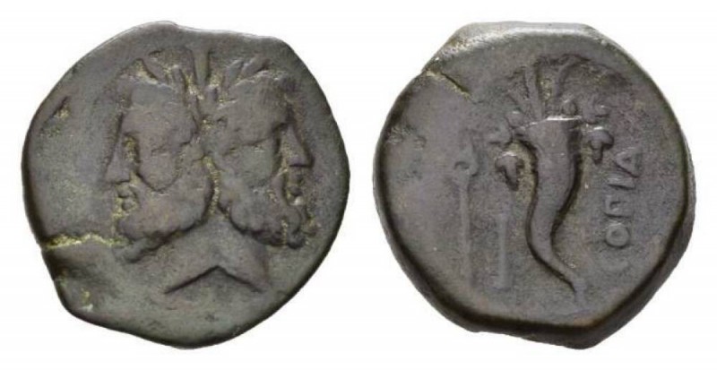 Lucania, Thurium as Copia Bronze after 192, Æ 23mm., 9.79g. Laureate head of Jan...