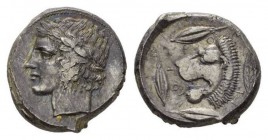Sicily, Leontini Tetradrachm circa 430, AR 25mm., 17.45g. Laureate head of Apollo left. Rev. Lions’ head left, with open jaws and protruding tongue; a...