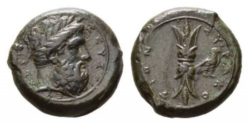 Sicily, Syracuse Hemidrachm circa 367-344, Æ 24mm., 13.71g. ZEYΣ EΛEYΘEPIOΣ Laur...