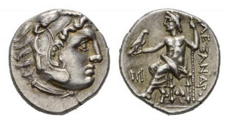 Kingdom of Macedon, Drachm circa 310-301., AR 17mm., 4.18g. Head of Heracles rig...