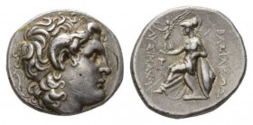 Kingdom of Thrace, Tetradrachm circa 323-281, AR 28.5mm., 17.05g. Diademed head of deified Alexander III right, with horn of Ammon. Rev. BAΣIΛEΩΣ ΛYΣI...