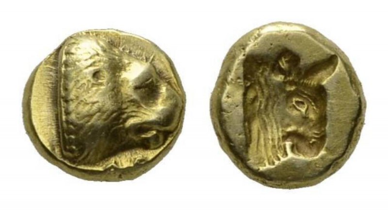 Ionia, Mytilene Hecte circa 478-455 B.C., EL 10.5mm., 2.54g. Head of lion facing...