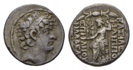 The Seleucid Kings, Tetradrachm circa 93-83, AR 26.5mm., 15.56g. Diademed head right. Rev. BAΣIΛEΩΣ / ΦIΛIΠΠOY / EPIΦANOYΣ / ΦIΛAΔELΦOU Zeus seated le...