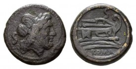 Anonymous issue. Semis circa after 211, Æ 28mm., 17.05g. Laureate head of Saturn right; behind, S. Rev. Prow right; above, S and below, ROMA. Sydenham...