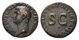 In the name of Drusus, son of Tiberius As circa 22-23, Æ 27mm., 10.85g. DRVSVS CAESAR TI AVG F DIVI AVG N Bare head left. Rev. PONTIF TRIBVN POTEST IT...