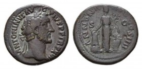Antoninus Pius, 138-161 As circa 152-153, Æ 27mm., 12.24g. ANTONINVS AVG PIVS PP TR P XVI Laureate head right. Rev. ANNONA AVG COS IIII Annona standin...
