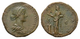 Lucilla, daughter of M. Aurelius and wife of Lucius Verus Sestertius circa from 164, Æ 31.5mm., 23.23g. LVCILLAE AVG ANTONINI AVG F Draped bust right....
