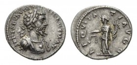 Septimius Severus, 193-211 Denarius Laodicaea ad Mare circa 198-200, AR 19mm., 2.53g. L SEPT SEV AVG IMP XI PART MAX Laureate and cuirassed bust right...