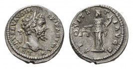 Septimius Severus, 193-211 Denarius circa 198-200, AR 18.5mm., 3.00g. L SEPT SEV AVG IMP XI PART MAX Laureate head right. Rev. AEQVITA – TI AVGG Aequi...