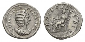 Julia Domna, wife of Septimius Severus Antoninianus circa 211-217, AR 23.5mm., 4.98g. IVLIA PIA FELIX AVG Diademed and draped bust right, set on cresc...