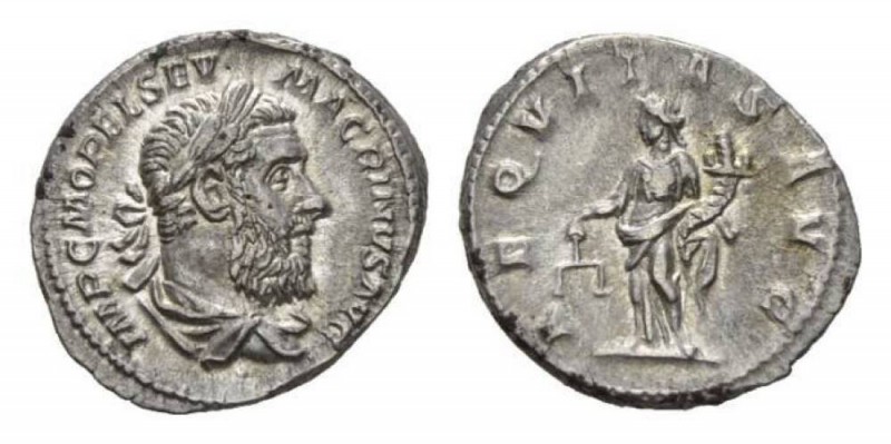 Macrinus, 217-218 Denarius circa 217-218, AR 19.5mm., 3.47g. IMP C M OPEL SEV MA...