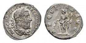 Macrinus, 217-218 Denarius circa 217-218, AR 19.5mm., 3.47g. IMP C M OPEL SEV MACRINVS AVG Laureate and cuirassed bust right. Rev. AEQVITAS AVG Aequit...