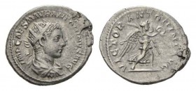 Elagabalus, 218-222 Antoninianus circa, AR 24.5mm., 5.00g. IMP CAES M AVR ANTONINVS AVG Radiate, draped and cuirassed bust right. Rev. VICTOR ANTONINI...