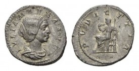 Julia Maesa, sister of Julia Domna and grandmother of Elagabalus Denarius circa 218-223, AR 19.5mm., 3.32g. IVLIA MAESA AVG Draped bust right. Rev. PV...