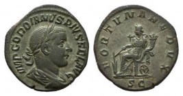 Gordian III, 238-244 Sestertius circa 243-244, Æ 30mm., 17.75g. IMP GORDIANVS PIVS FEL AVG Laureate, draped and cuirassed bust right. Rev. FORTVNA RED...