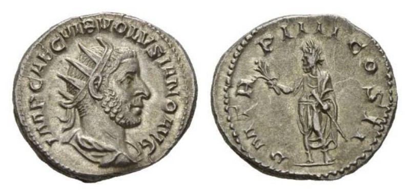 Volusian, 251-253 Antoninianus circa 253, AR 22mm., 4.83g. IMP CAE C VIB VOLVSIA...