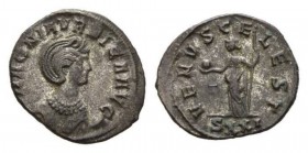 Magna Urbica, wife of Carinus Antoninianus circa 283-285, billon 22.5mm., 4.33g. MAGNA VRBICA AVG Diademed and draped bust right on crescent. Rev. VEN...