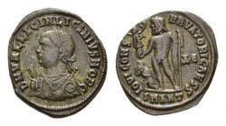 Licinius II caesar, 317-324 Follis Antioch circa 317 - 320, Æ 18.5mm., 3.50g. D N VAL LICIN LICINVS NOB C Laureate and draped bust left, holding mappa...