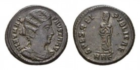 Fausta, wife of Constantine Follis Nicomedia circa 325-326, Æ 19.5mm., 3.21g. FLAV MAX FAVSTA AVG Draped bust right. Rev. SPES REI PVBLICA Empress sta...