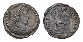 Valentinian I, 364-375 Siliqua Rome circa 364-367, AR 18mm., 1.95g. D N VALENTINIANVS P F AVG Pearl-diademed, draped and cuirassed bust right. Rev. VR...