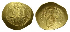 Constantine X Ducas 1059 – 1067 1059-1067 Histamenon 1059-1067, AV 27.5mm., 4.39g. +his XIS RCX – RCGNANTIhm Christ, nimbate, enthroned facing, raisin...