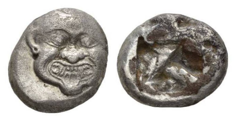 Macedonia, Neapolis Stater circa 500, AR 17mm., 9.43g. Head of a gorgon facing, ...