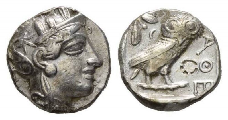 Attica, Athens Tetradrachm circa 420-207, AR 24mm., 17.07g. Head of Athena right...