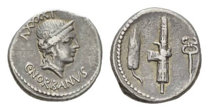 C. Norbanus. Denarius circa 83, AR 19mm., 3.95g. C·NORBANVS Diademed head of Ven...