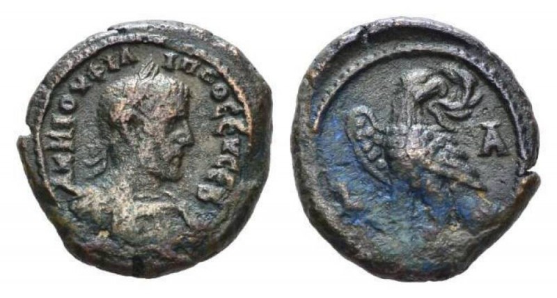 Philip I, 244-249 Tetradrachm Alexandria circa 244, billon 22.5mm., 10.74g. Laur...