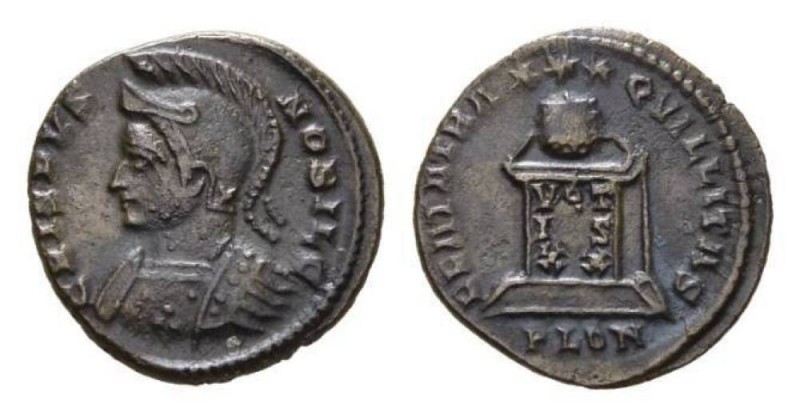 Crispus caesar, 317-326 Follis Londinium circa 321-322, Æ 19mm., 3.29g. CRISPVS ...