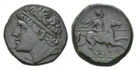 Sicily, Syracuse Bronze circa 275-215, Æ 27mm., 18.55g. Diademed head of Hieron left. Rev IEPΩNOΣ Horseman advancing right, holding spear; below, A. C...