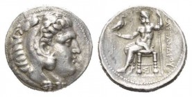 Kingdom of Macedon, Tetradrachm circa 318-317, AR 27.5mm., 17.03g. Head of Heracles right, wearing lion’s skin. Rev. AΛEΞANΔPOY Zeus seated on throne ...