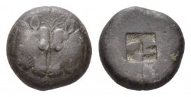 Lesbos, Lesbos Stater circa 550-500, AR 20mm., 10.64g. Two confronted calves’ heads; between them, olive-tree. Rev. Incuse punch. Traité 607 and pl. X...