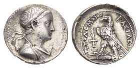 The Ptolemies, Tripolis Tetradrachm circa 202-200, AR 27mm., 13.06g. Draped and diademed bust of Ptolemy V right. Rev. ΠΤΟΛΕΜΑΙΟΥ ΒΑΣΙΛΕΩΣ Eagle with ...