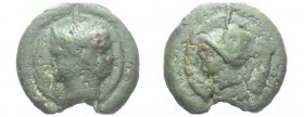 As circa 280-276, Æ 69mm., 313.69g. Janiform head of the Dioscuri, hair tied with band; above, mark of value. Rev. Head of Mercury left; above, mark o...