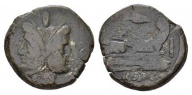 Spearhead series As circa Central Italy slightly after 195 - Ex I. Vecchi sale 3, 1996, 208., Æ 32.5mm., 25.59g. Laureate head of Janus; above, mark o...