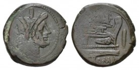 Gryphon: gryphon and hare’s head series As circa 169-158 - Ex I. Vecchi sale 3, 1996, 327., Æ 33mm., 26.37g. Laureate head of Janus; above, mark of va...