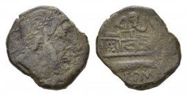 Anonymous series with elephant’s head. Semis circa 128 - Ex I. Vecchi sale 3, 1996, 495., Æ 21.5mm., 8.20g. Laureate head of Saturn right; behind, S. ...