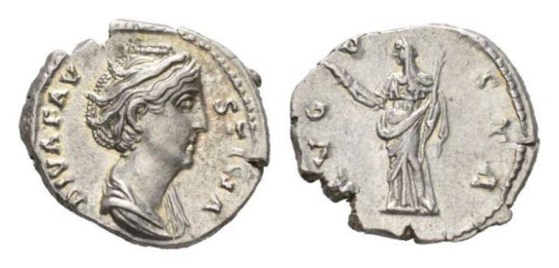 Faustina senior, wife of Antoninus Pius Denarius circa after 141, AR 19mm., 3.46...