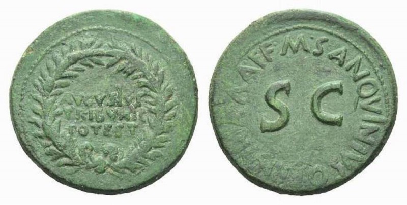 Octavian as Augustus, 27 BC – 14 AD Dupondius circa 17 BC, Æ 29mm., 12.76g. AVGV...