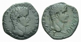 Tiberius, 14-37 As Tarraco, Æ 19mm., 9.70g. Laureate head of Tiberius right. Rev. Radiate head of Divus Augustus right. RPC I 229. Burgos 2374.

Rar...