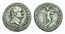 Titus, 79-81 Denarius circa 79, AR 17.5mm., 3.04g. IMP TITVS CAES VESPASIAN AVG P M Laureate head right. Rev. TR P VIIII IMP XV COS VII P P Venus stan...