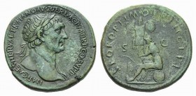 Trajan, 98-117 Sestertius circa 103-111, Æ 34mm., 23.14g. IMP CAES NERVAE TRAINO AVG GER AVG GER DAC P M TR P COS V PP Laureate head r., with drapery ...
