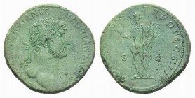 Hadrian, 117-138 Sestertius circa 119, Æ 34mm., 23.63g. IMP CAESAR TRAIANVS H - ADRIANVS AVG Laureate bust r., drapery on l. shoulder. Rev. PONT MAX T...