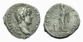 Hadrian, 117-138 Denarius circa 119-122, AR 19mm., 2.94g. IMP CAESAR TRAIAN HADRIANVS AVG Laureate and draped bust right. Rev P M TR P COS III Clement...